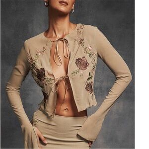 House of CB Beige Floral Blouse